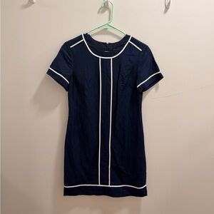Banana Republic Dark Blue Dress with White Trim